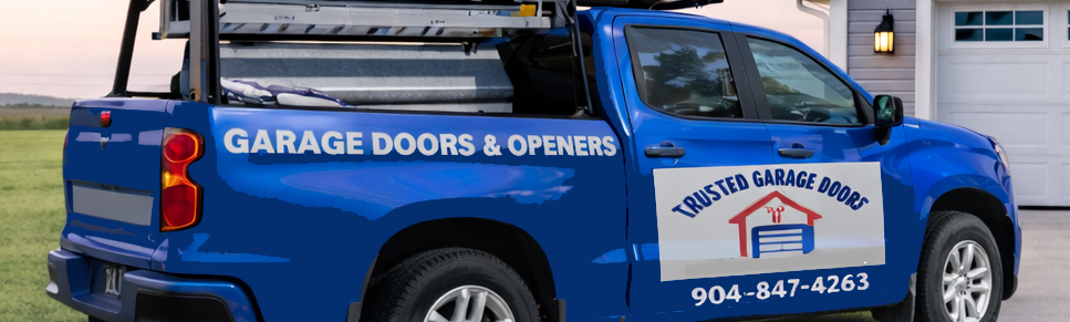 Trusted Garage Doors spring repair service truck in Jacksonville FL