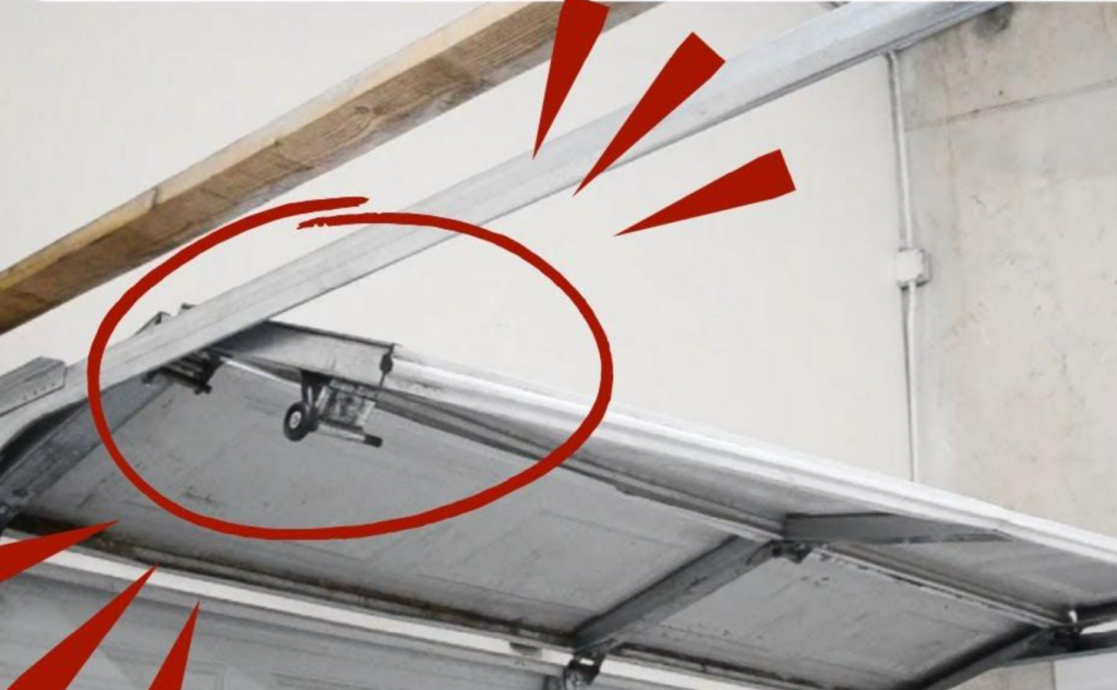 garage door off track